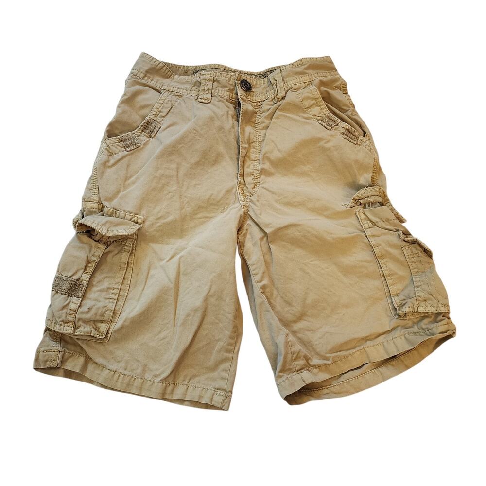 Seven Souls Boys Cargo Shorts Size 10 Beige Khaki Snap Flap Pockets